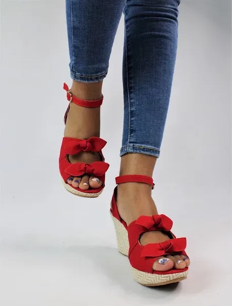Sandalias para dama color rojo SD45414