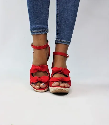 Sandalias para dama color rojo SD45414
