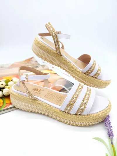 Sandalias Jade para Dama Blanco Yute VT 35