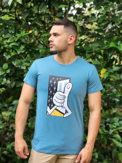 Camiseta Estivaneli para caballero color turquesa