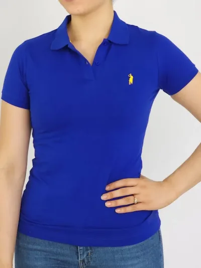 Camiseta Polo Cambrige Club para dama color azul