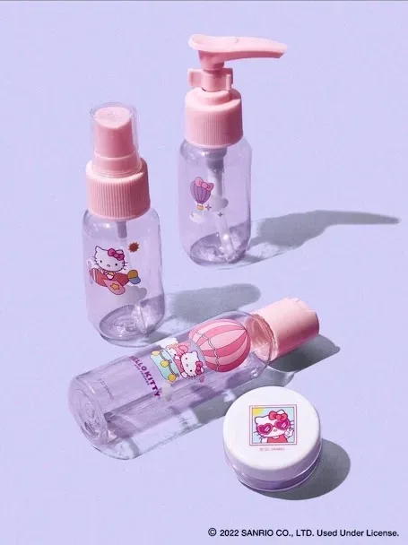Set de equipo de viaje con diseño de Hello Kitty color rosa