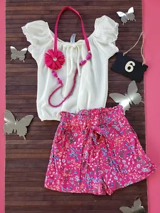 Conjunto Destiny para niña color rosado y blanco