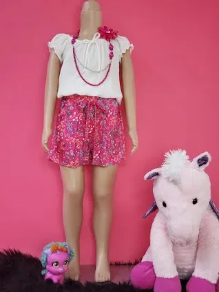 Conjunto Destiny para niña color rosado y blanco