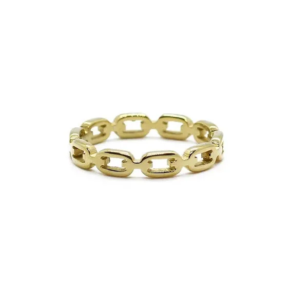 Anillo de acero de titanio para dama color dorado