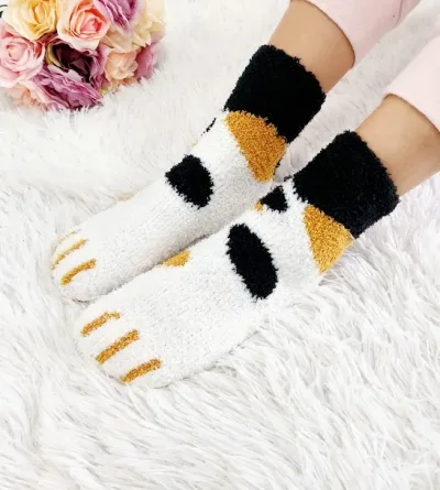 Par de medias para dama diseño de gato multicolor