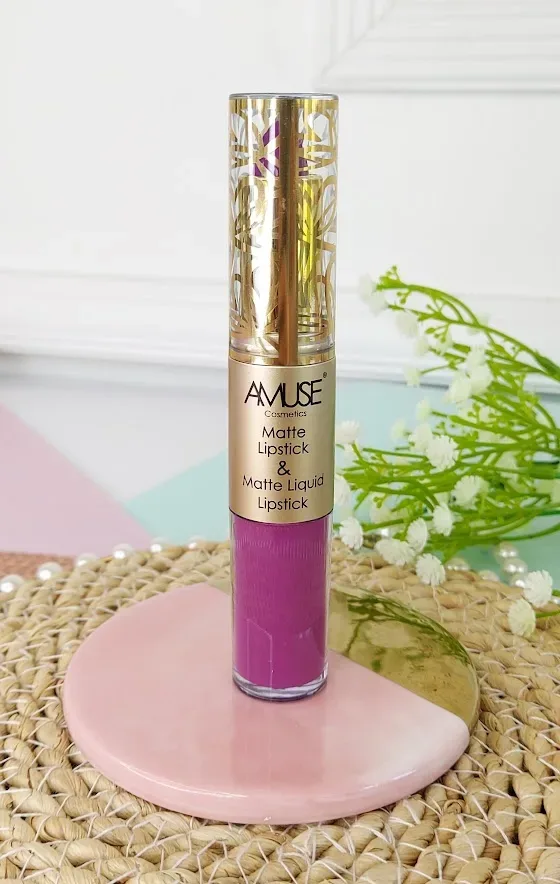 Lápiz labial doble AMUSE LIP 6289-12 Matte Lip Set Magenta