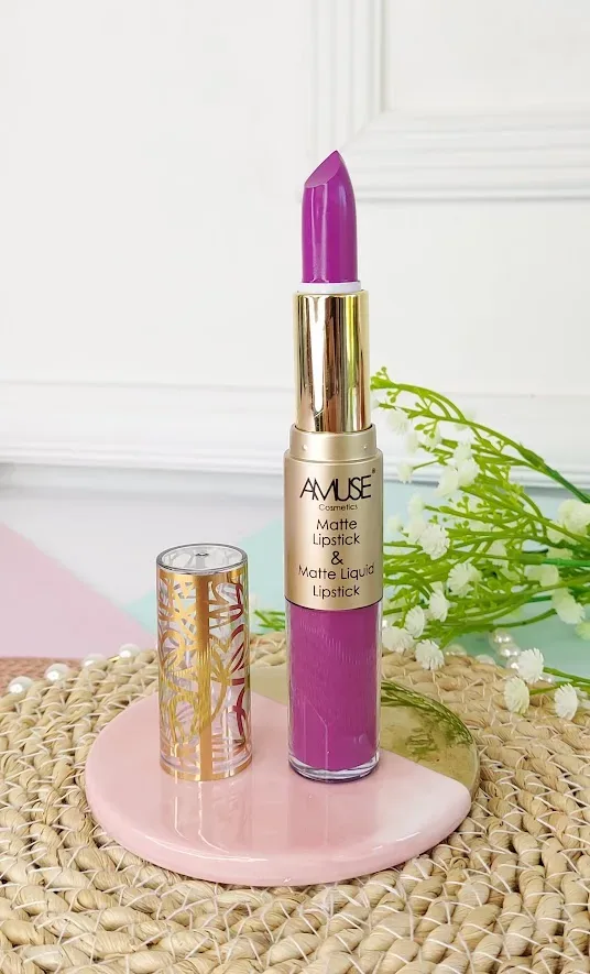 Lápiz labial doble AMUSE LIP 6289-12 Matte Lip Set Magenta