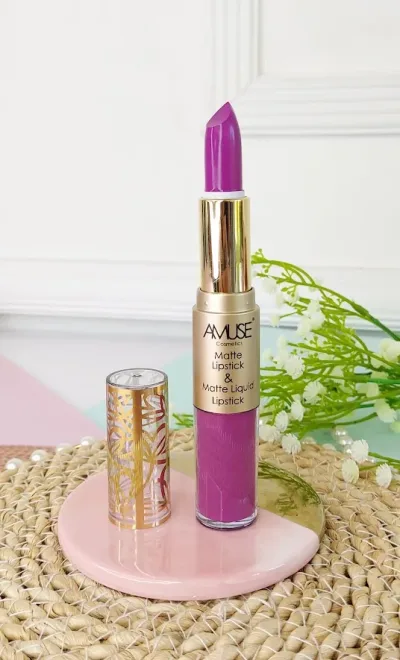 Lápiz labial doble AMUSE LIP 6289-12 Matte Lip Set Magenta