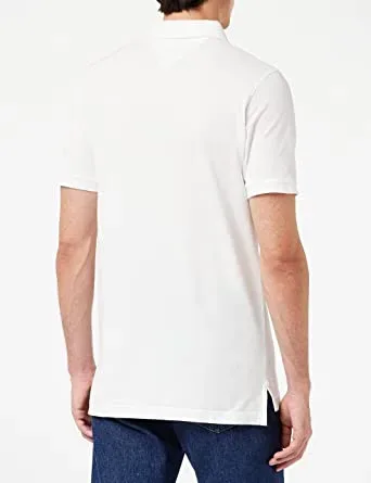 Camiseta Tommy Hilfiger Slim Fit para caballero color blanco, De tres botones, Slim Fit