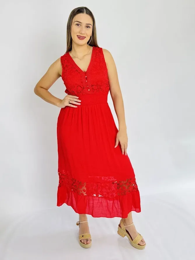 Vestido Color rojo  para Dama