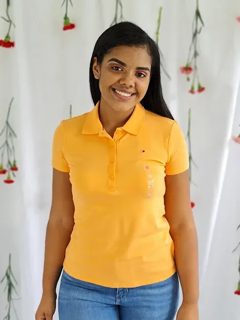 Camiseta Tommy Hilfiger para dama color naranja