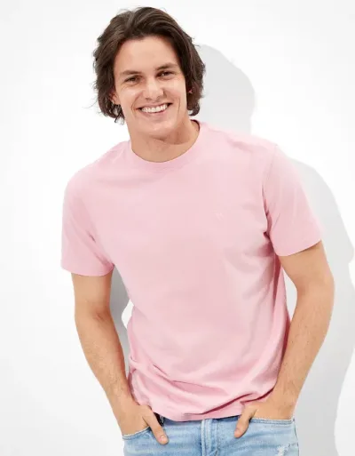 Camiseta American Eagle para caballero color rosado