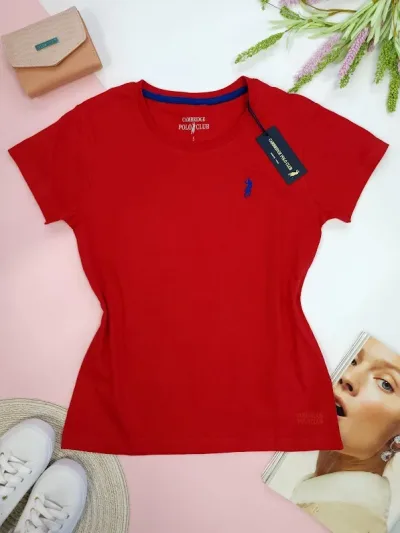 Camiseta Polo cambrige para dama color rojo