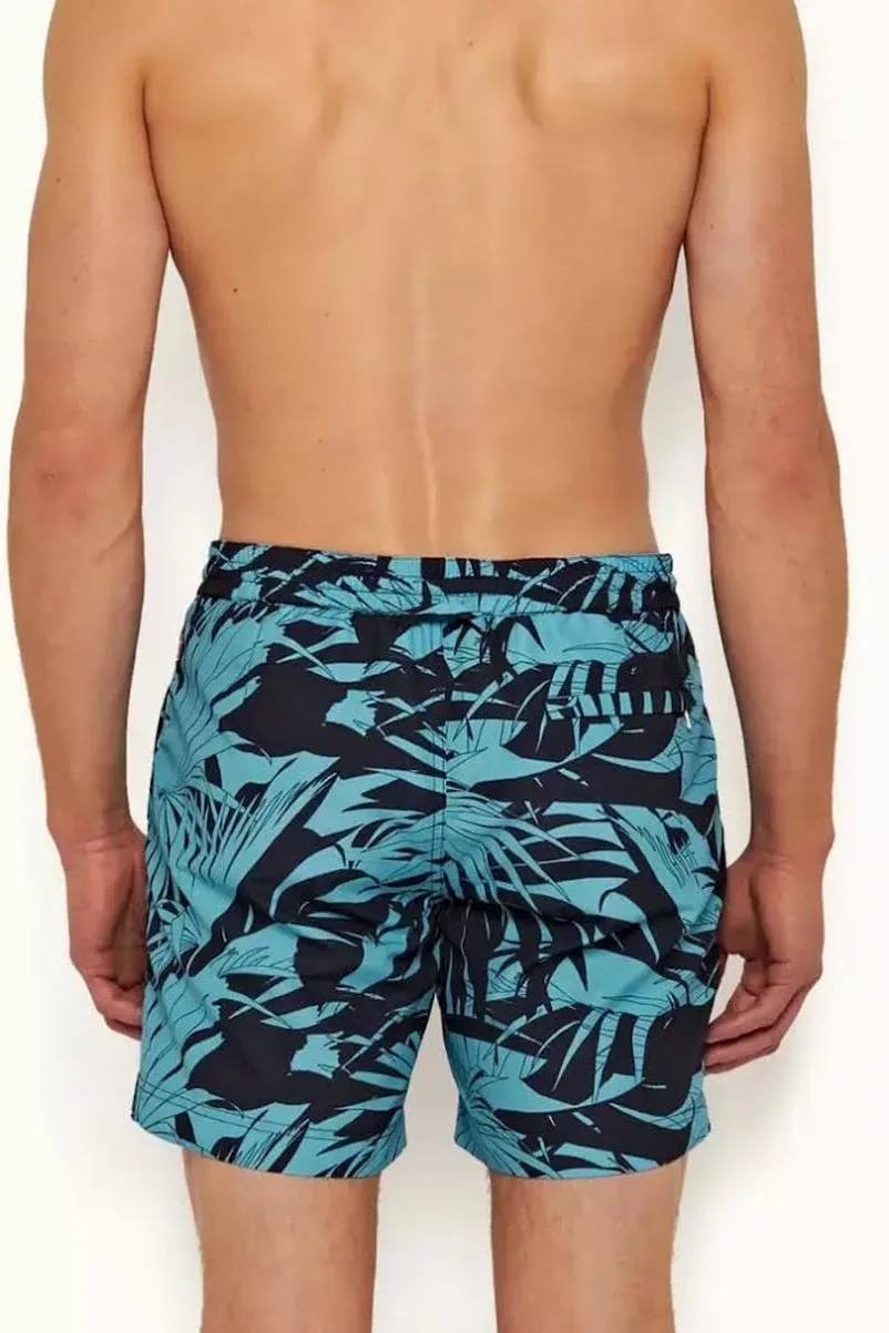 Short bañador Hummer para caballero color negro con estampado celeste H231011161