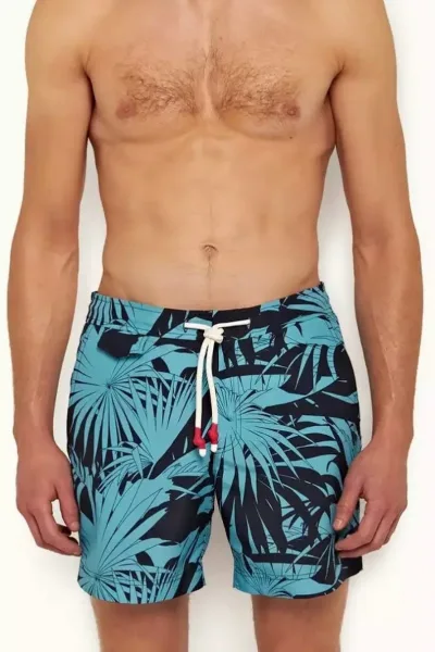Short bañador Hummer para caballero color negro con estampado celeste H231011161