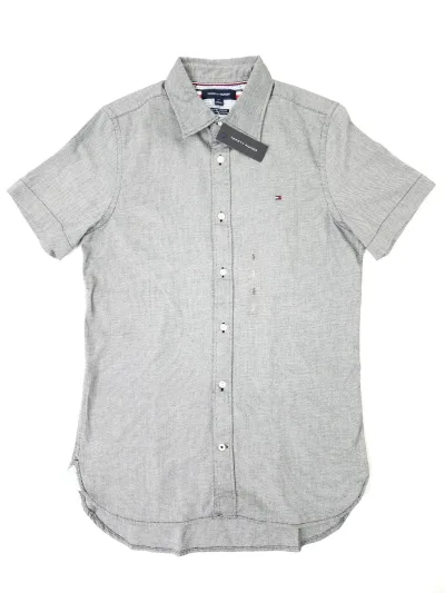 Camisa Tommy Hilfiger para caballero color negro y blanco