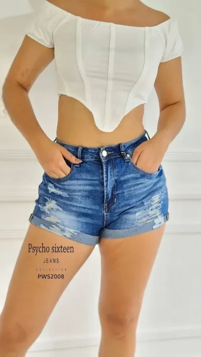 Short Psycho Sixteen para dama PWS2008 color Azul