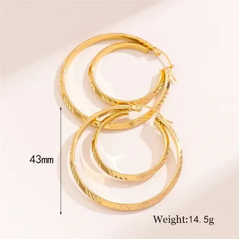 Argollas acero inoxidable para dama color dorado