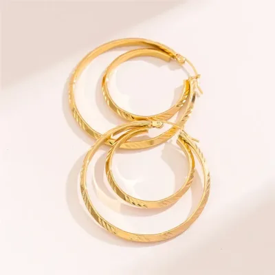 Argollas acero inoxidable para dama color dorado