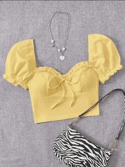 Crop top para dama color amarillo