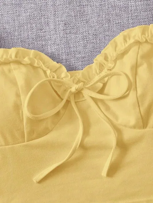 Crop top para dama color amarillo