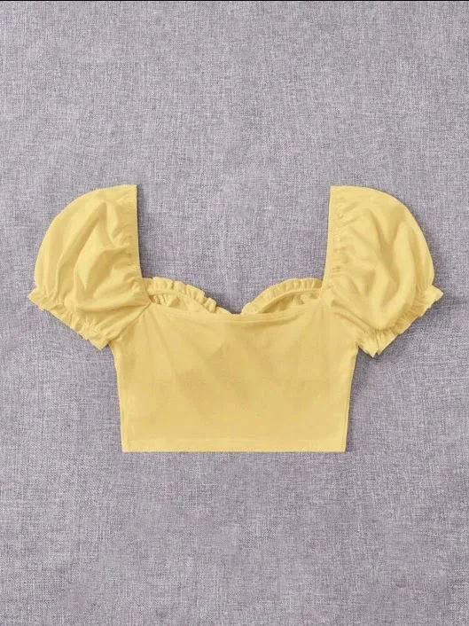 Crop top para dama color amarillo