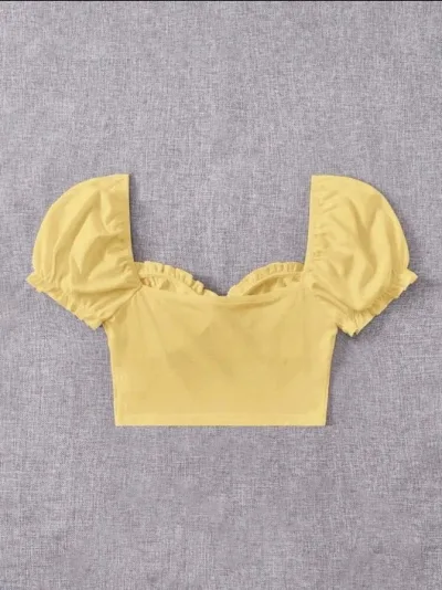 Crop top para dama color amarillo