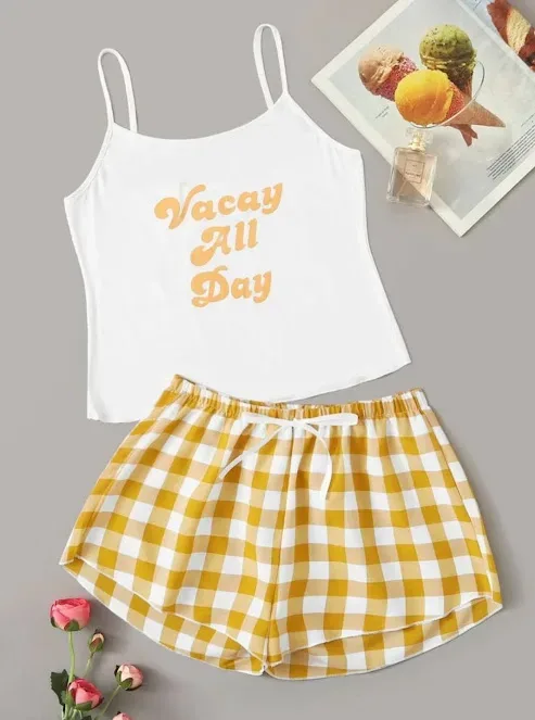 Pijama para dama color amarillo