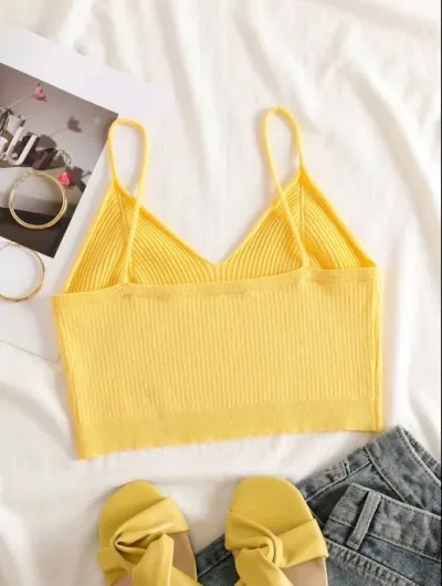 Crop top para dama color amarillo