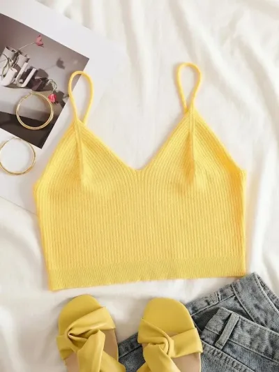 Crop top para dama color amarillo