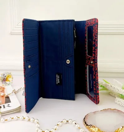 Cartera Naútica para dama color azul y rojo