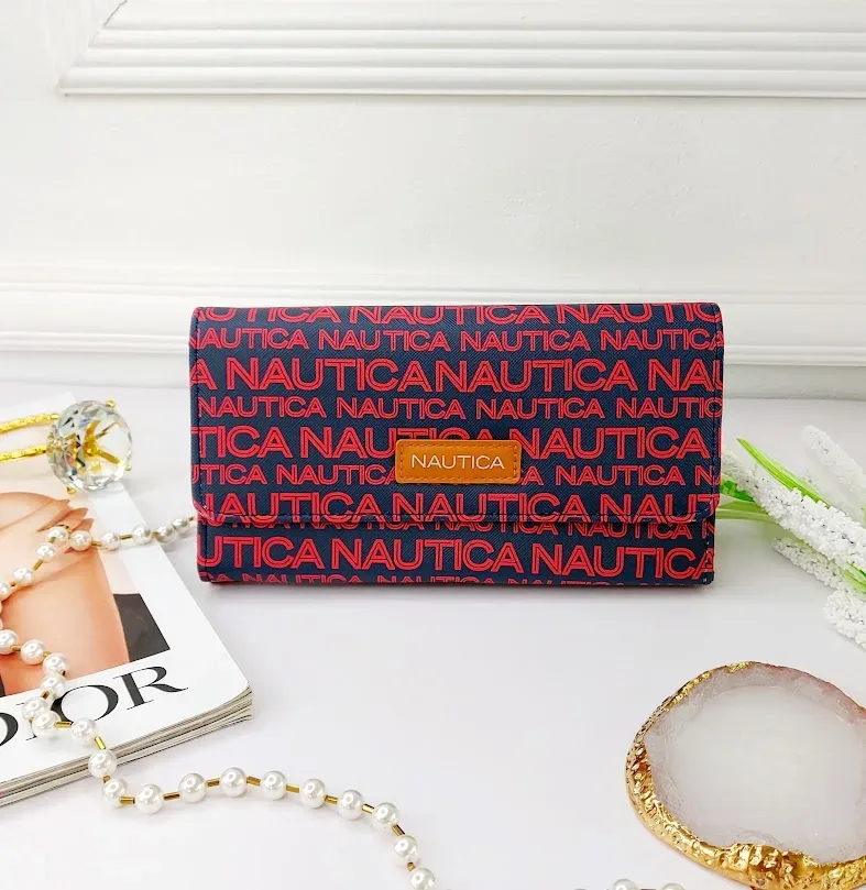 Cartera Naútica para dama color azul y rojo
