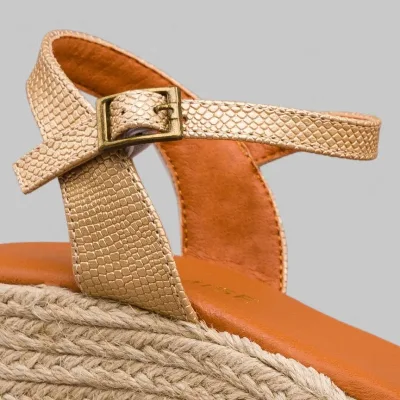 Sandalias para dama Primise Ibiza gold pu
