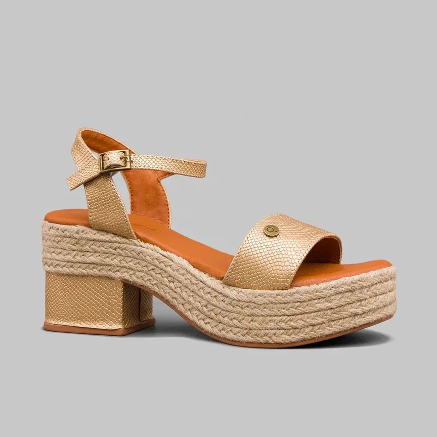 Sandalias para dama Primise Ibiza gold pu