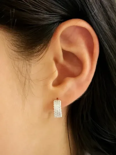 Aretes para dama con diamantes plata 925