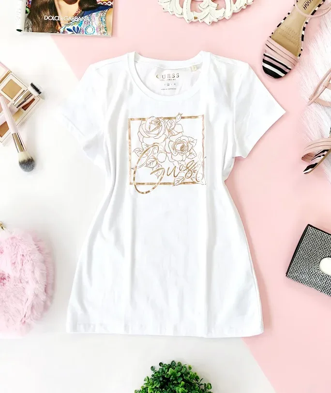 Camiseta Guess para dama color blanco