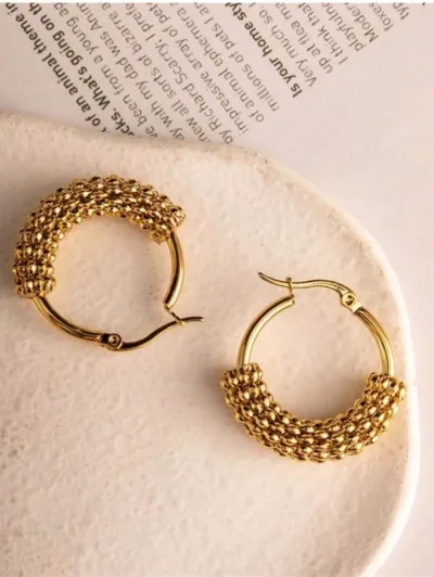 Argollas de acero inoxidable color dorado