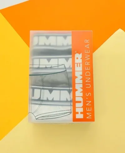 Set de boxer Hummer para caballero color gris, blanco y azul