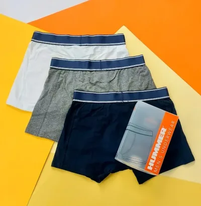 Set de boxer Hummer para caballero color gris, blanco y azul