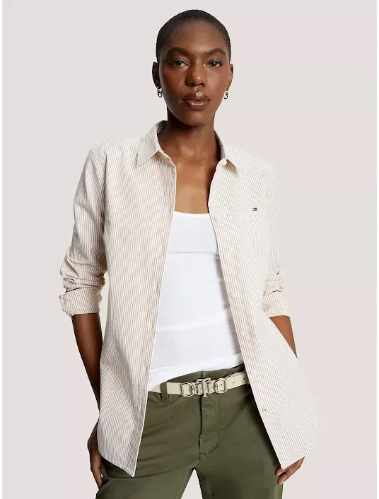 Camisa manga larga Tommy Hilfiger para dama a rayas