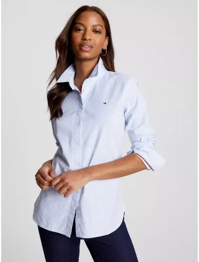 Camisa manga larga Tommy Hilfiger para dama a rayas