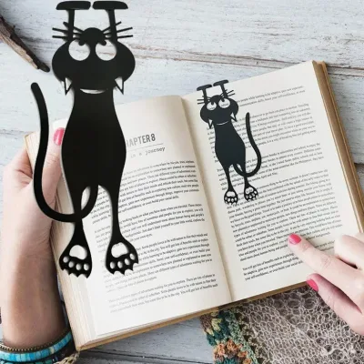Separador de libro con diseño de gato