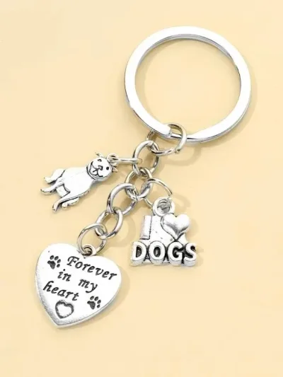 LLavero diseño de perro y corazón
