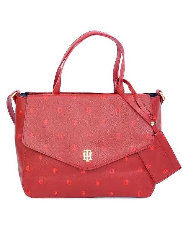 Bolso de hombro Tommy Hilfiger para dama color rojo