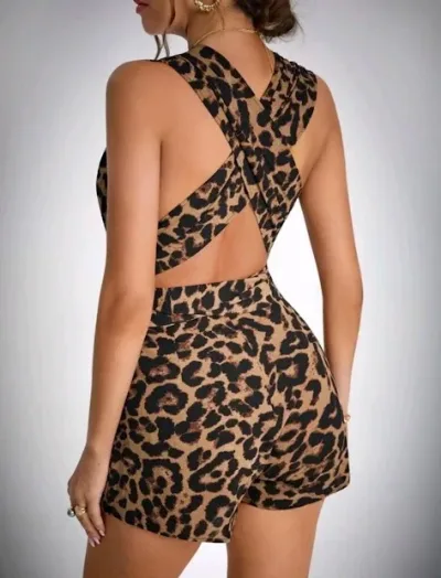 Enterizo para dama diseño leopardo