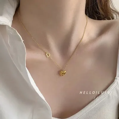 Collar de acero de titanio para dama color dorado