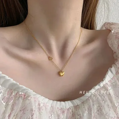 Collar de acero de titanio para dama color dorado