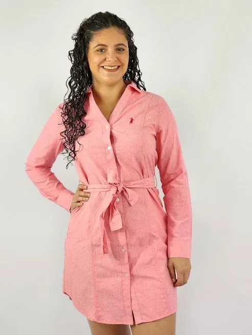 Vestido Cambridge Polo Club para dama color coral