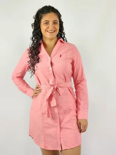 Vestido Cambridge Polo Club para dama color coral